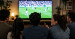 personas viendo el mundial en casa