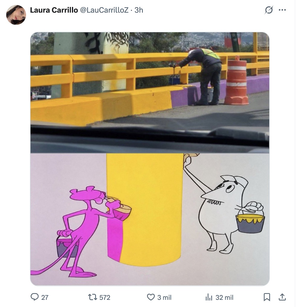 ¿Se acabó la 'ajolotización'? CDMX vuelve a pintar de amarillo los puentes