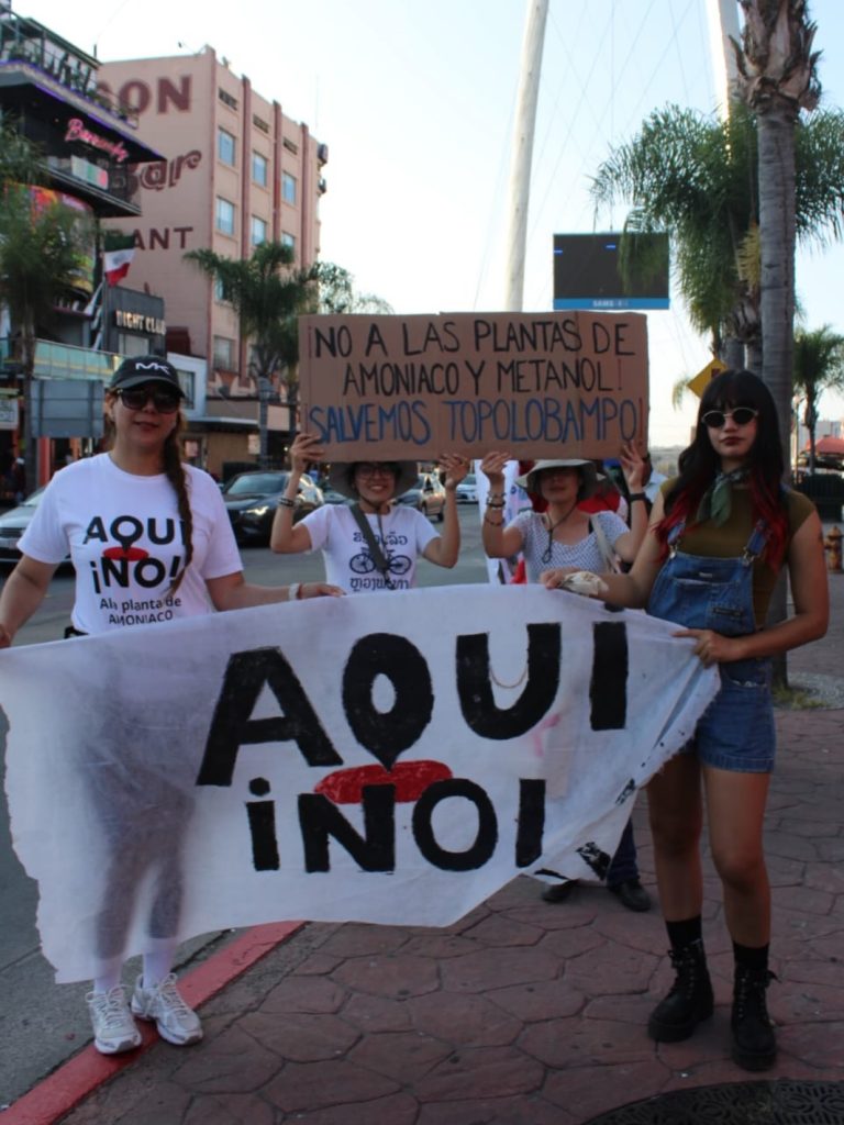 Antes del corte de listón, llegó la clausura simbólica: comunidades de Ohuira mantienen protesta contra planta de amoníaco en Sinaloa