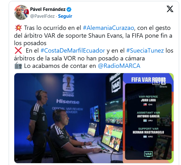 Qué significa la señal que hizo el árbitro Shaun Evans en el Mundial 2026 como para pedir expulsarlo