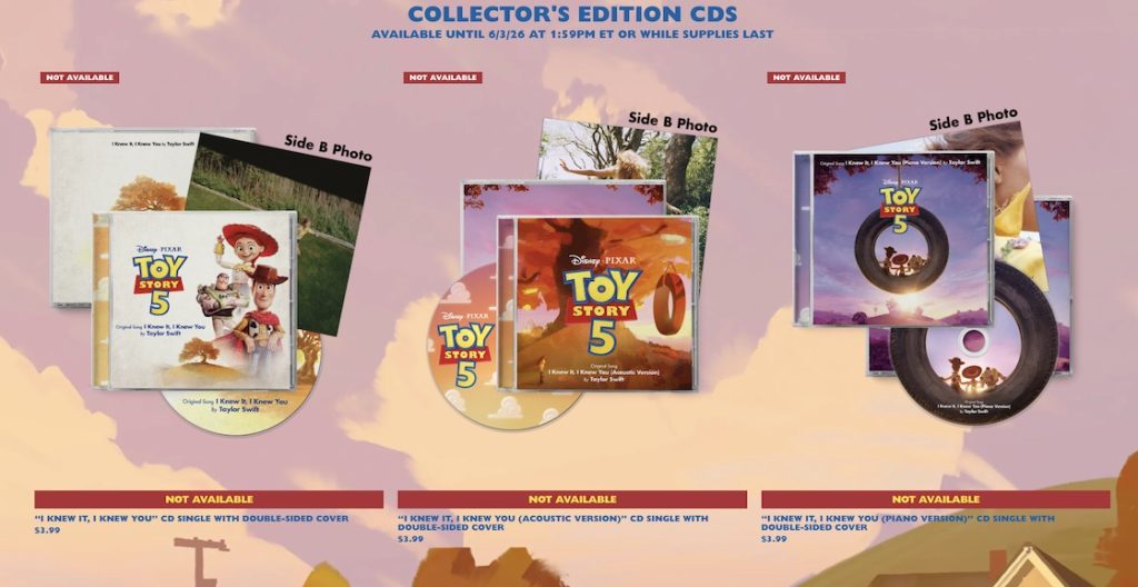 Agotado el sencillo de Taylor Swift para Toy Story 5