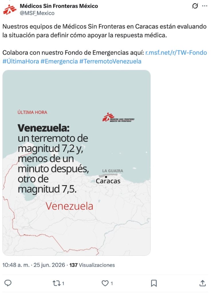 Dónde donar y cómo ayudar a Venezuela tras los sismos del 24 de junio