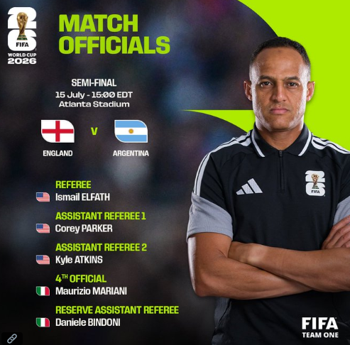 En Inglaterra critican al árbitro vs Argentina Ismail Elfath por ser ‘amuleto’ de Messi
