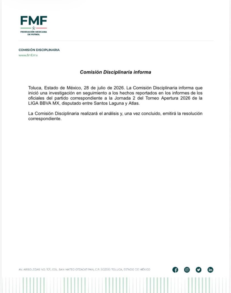 Comunicado de la Comisión Disciplinaria