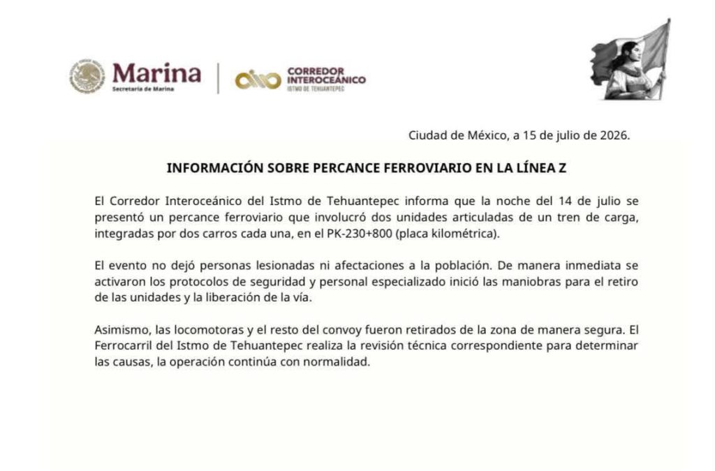 ¿¡Otra vez!? Tren Interoceánico en Oaxaca se vuelve a descarrilar
