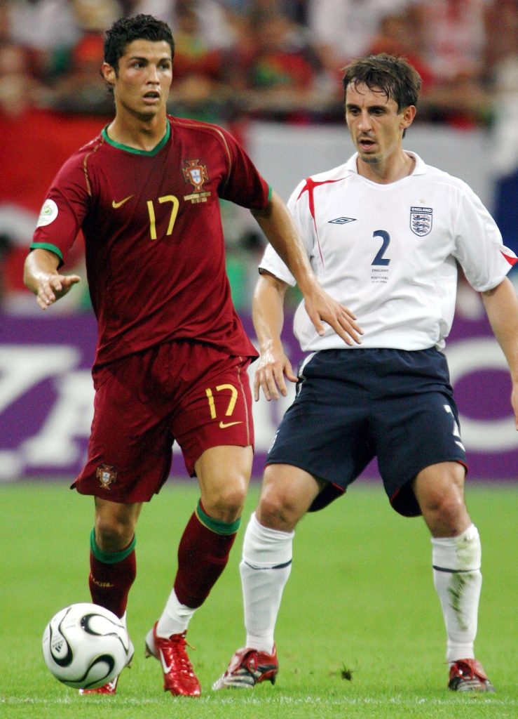 Cristiano Ronaldo en su primer Mundial