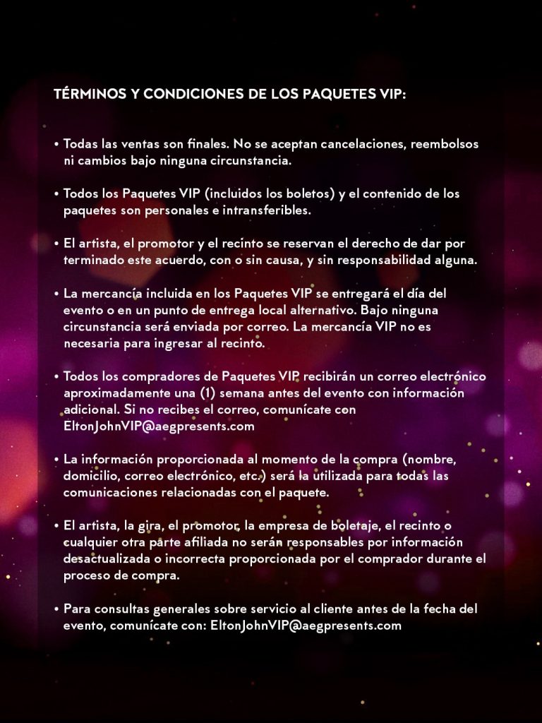Elton John México precios boletos paquetes vip
