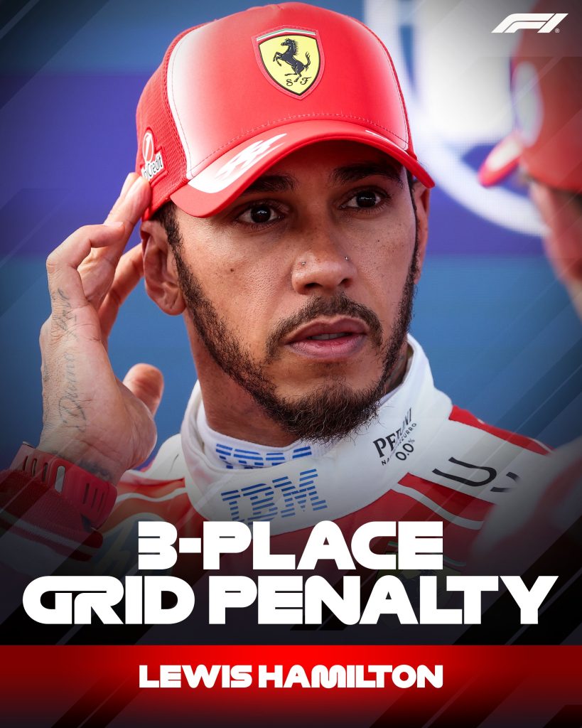 Lewis Hamilton penalizado con tres lugares en la parrilla de salida del Gran Premio de Hungría