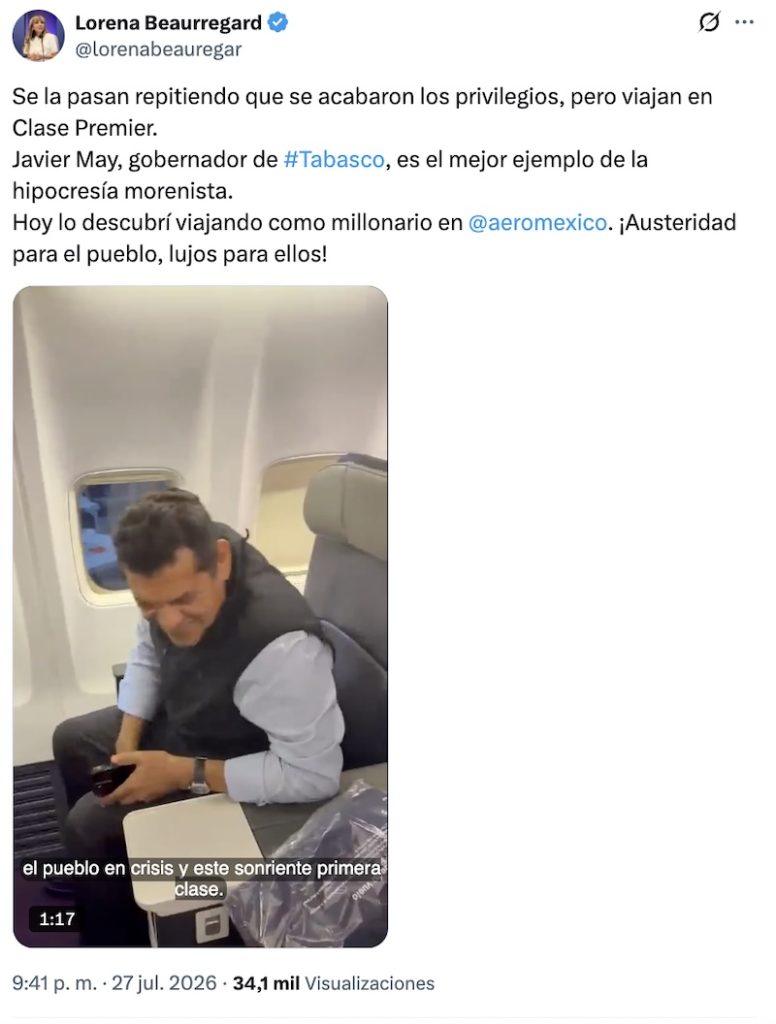 "Hay austeridad en el gobierno": La reacción de Javier May tras ser cachado en clase premier