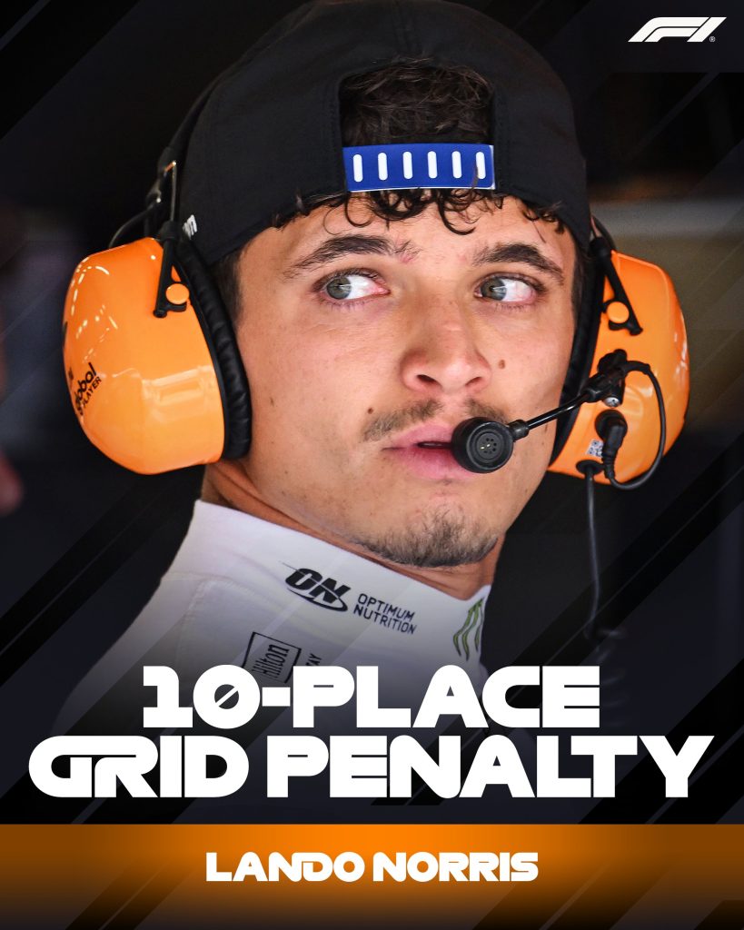 Lando Norris penalizado