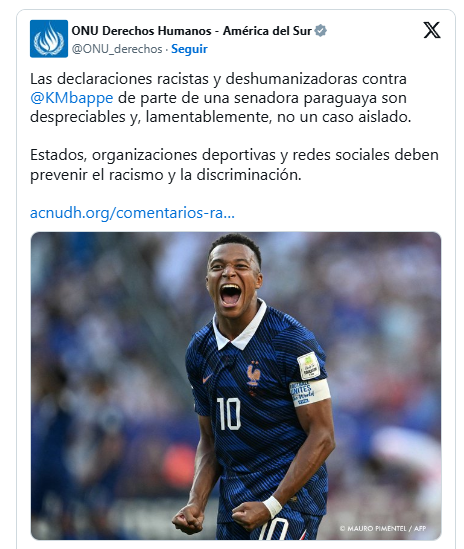 Senadora paraguaya acusa a Mbappé de violencia de género y lo amenaza