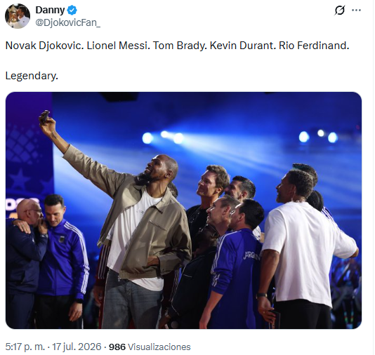 Tom Brady, Kevin Durant, Novak Djokovic y más se toman foto con Messi y Rodri previo a la final del Mundial 2026