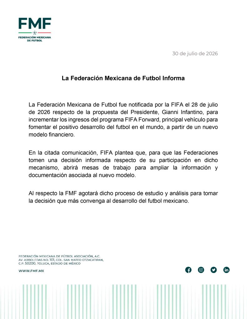 México analiza apoyar a FIFA a ‘vender el Mundial’