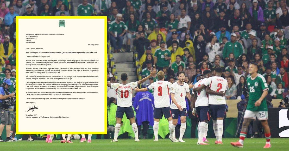 Diputado del Partido Laborista pide a FIFA posponer sanción de tarjeta roja a Jarell Quansah en el partido México vs. Inglaterra