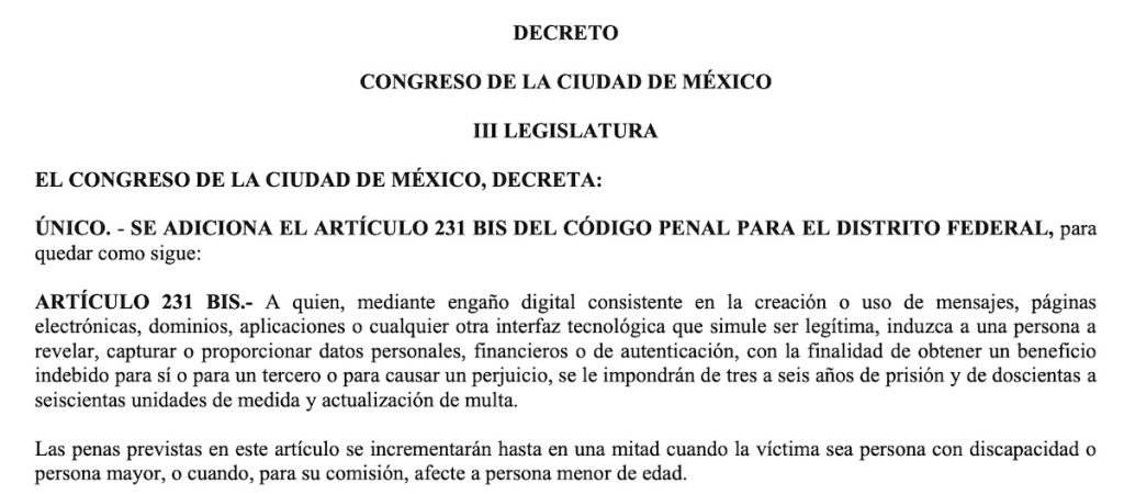 Es oficial: CDMX castigará el phishing con hasta 6 años de cárcel y multas de 70 mil pesos