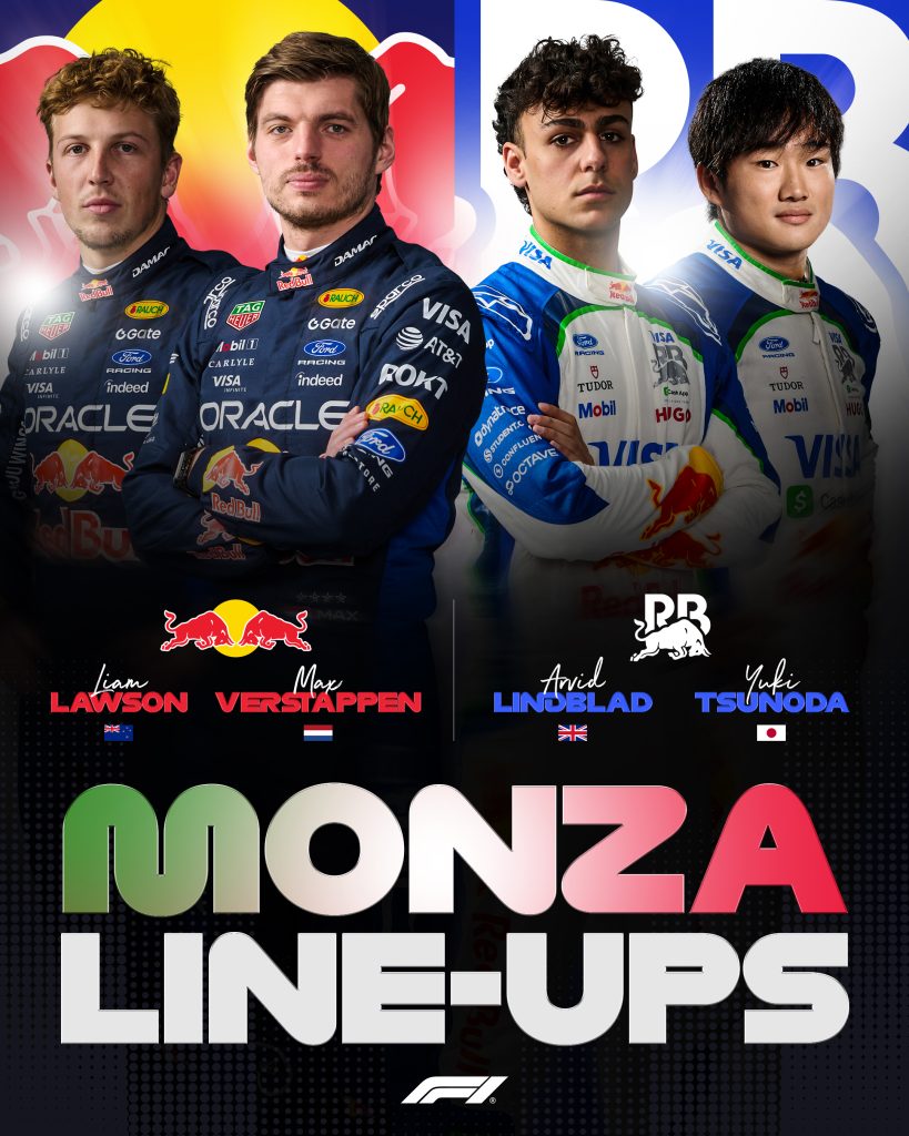 Alineaciones de Red Bull y Racing Bulls en el Gran Premio de Monza