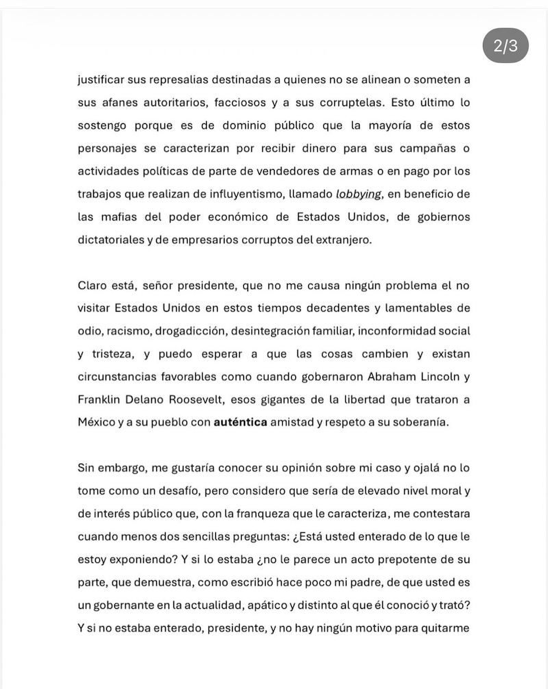 Estados Unidos cancela la visa de Andrés Manuel López Beltrán, hijo de AMLO