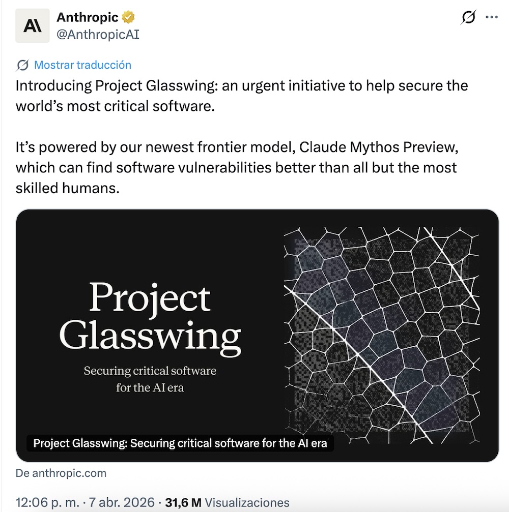 ¿Qué es Claude Mythos y de qué va el proyecto Glasswing? 