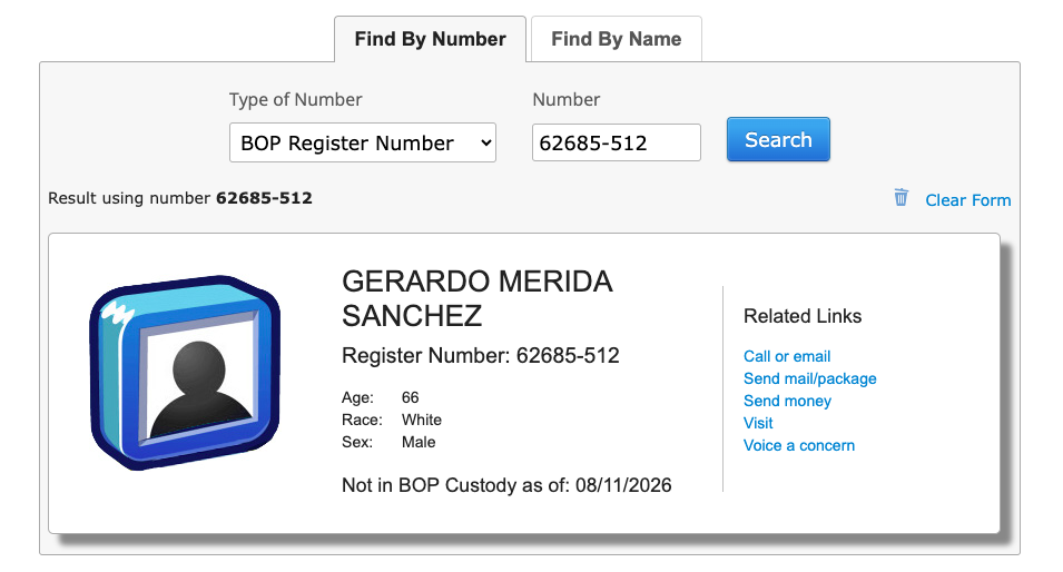 ¿Estados Unidos liberó a Gerardo Mérida Sánchez?