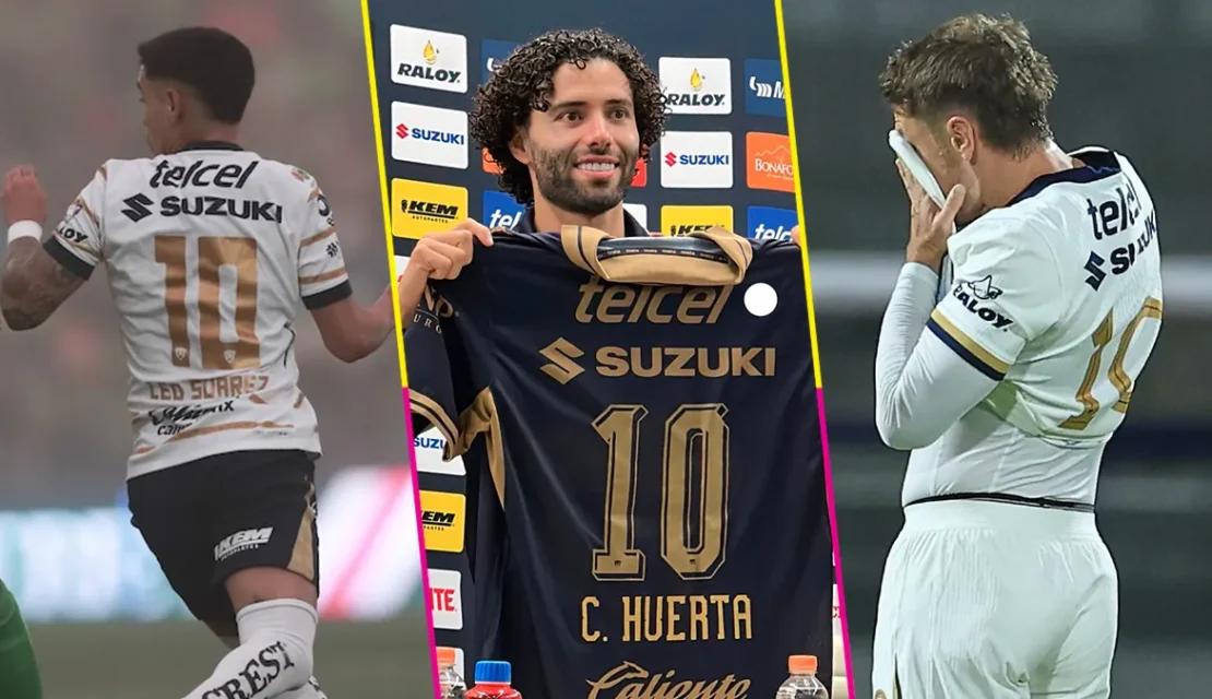 Los últimos 7 futbolistas que jugaron con el número 10 en Pumas