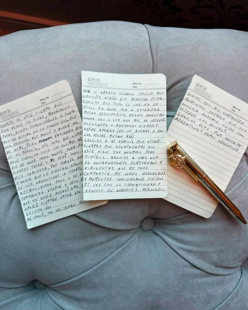 La carta que escribió Messi el 21 de julio