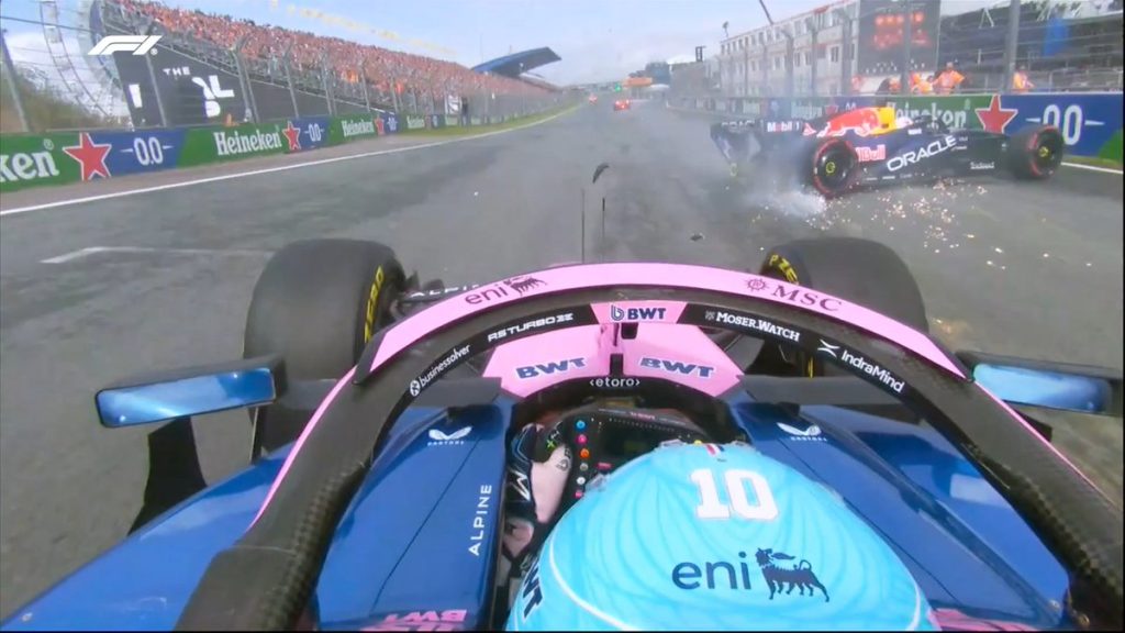 Así se vio e impacto de Verstappen desde la cabina de Colapinto