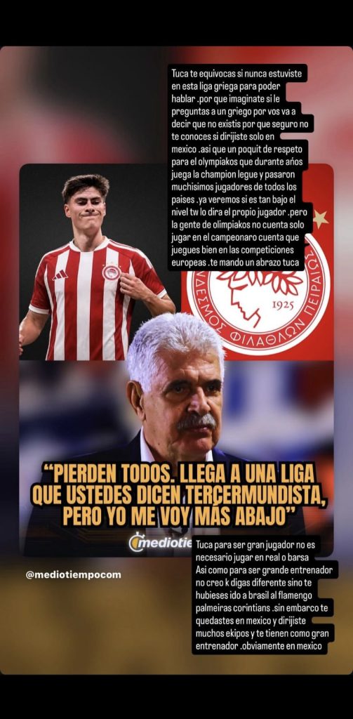 nivel de Grecia y Olympiacos ante llegada de la Hormiga González
