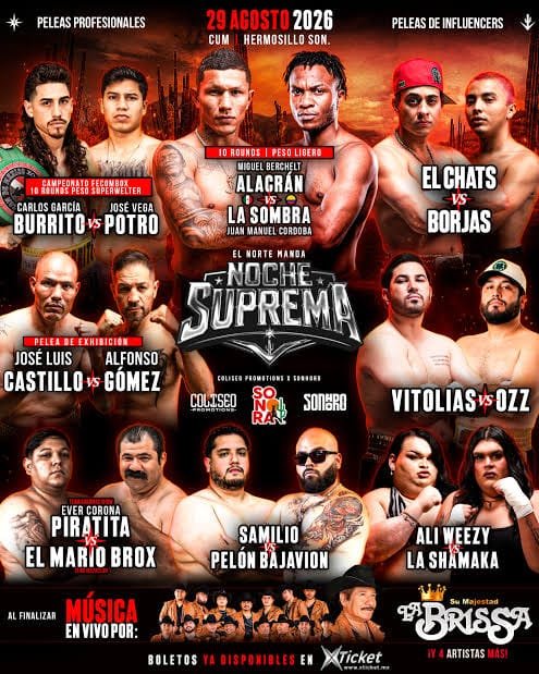 ¡Se canceló! Sujetos armados irrumpen en el CUM de Hermosillo y queman el ring de la pelea de box de influencers