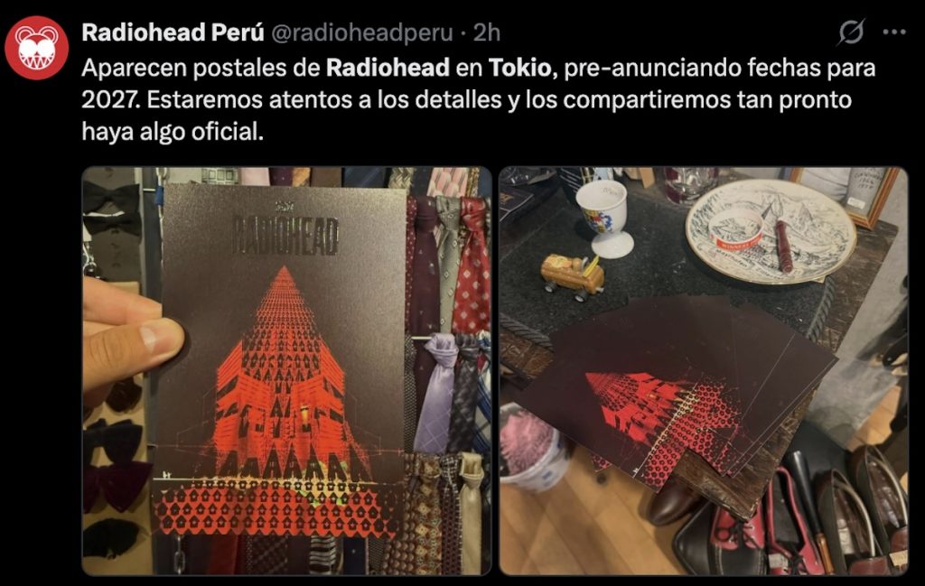 Postales de Radiohead en Japón