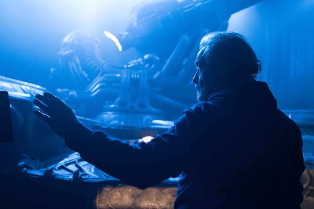 Ridley Scott en un set de filmación