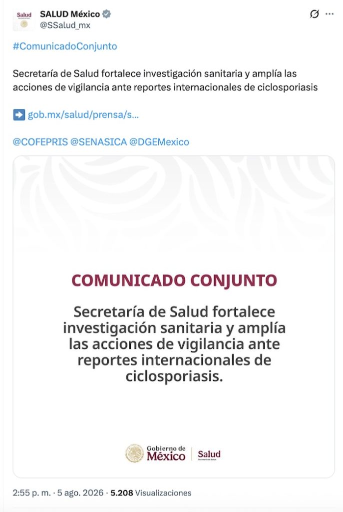 Confirman 33 casos de ciclosporiasis e investigan 16 hoteles en Quintana Roo