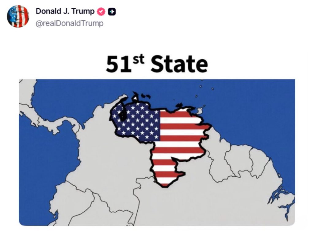 Trump vuelve a encender la polémica al llamar a Venezuela el "estado 51" de EU