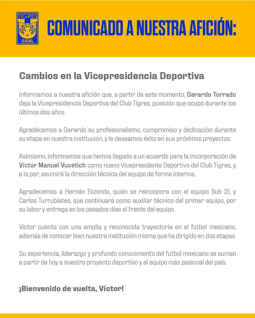 Cómo le fue a Vucetich en sus dos etapas anteriores como entrenador de Tigres