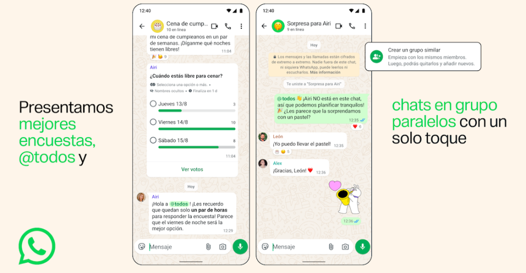 WhatsApp estrena actualizaciones para hacer nuevos chats en grupo