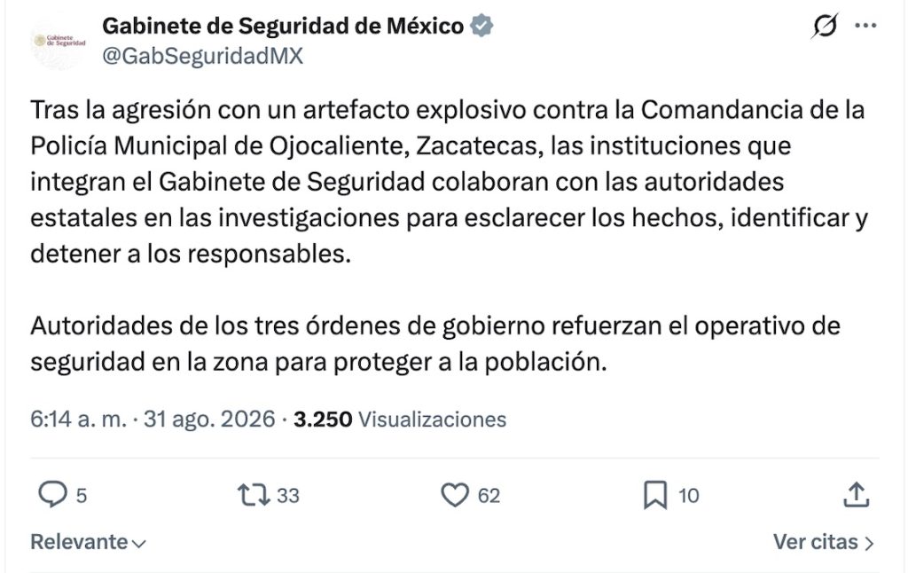 Lo que sabemos del ataque en Ojocaliente en Zacatecas
