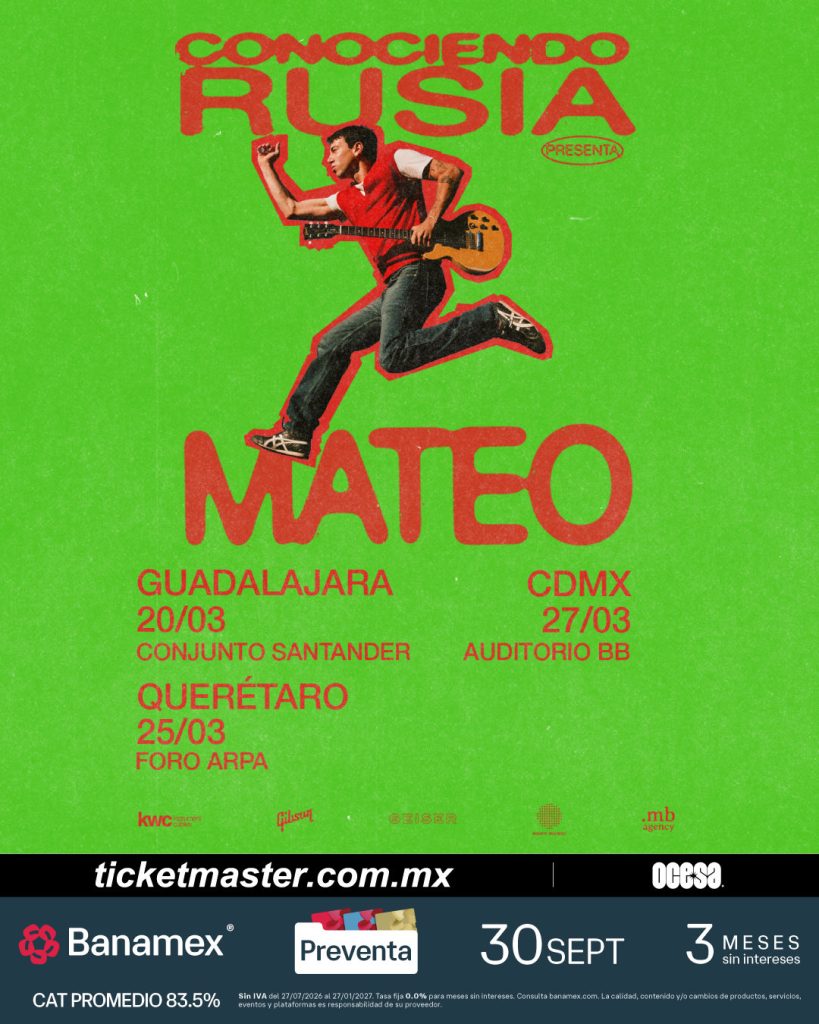 flyer de los conciertos de conociendo rusia en méxico 2027