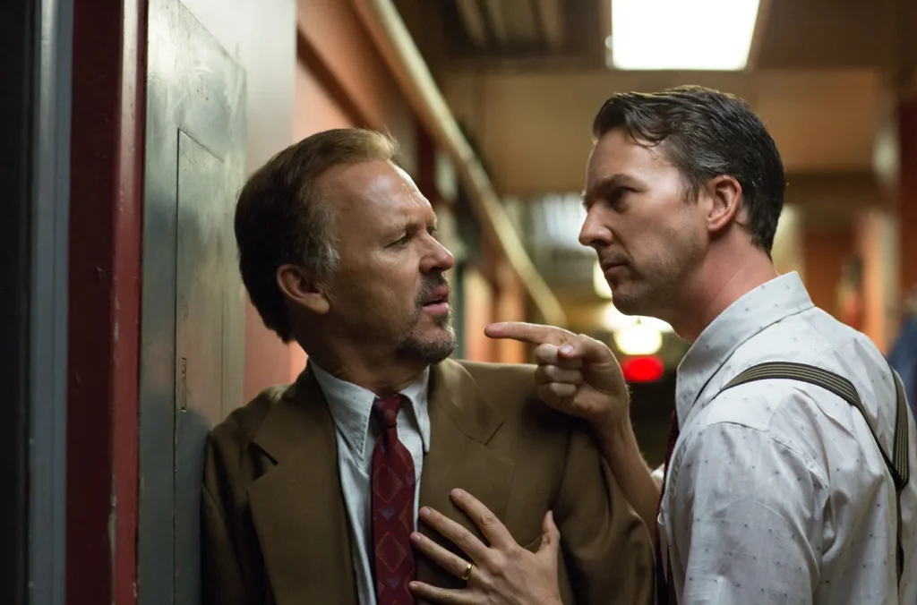 Michael Keaton y Edward Norton en 'Birdman'