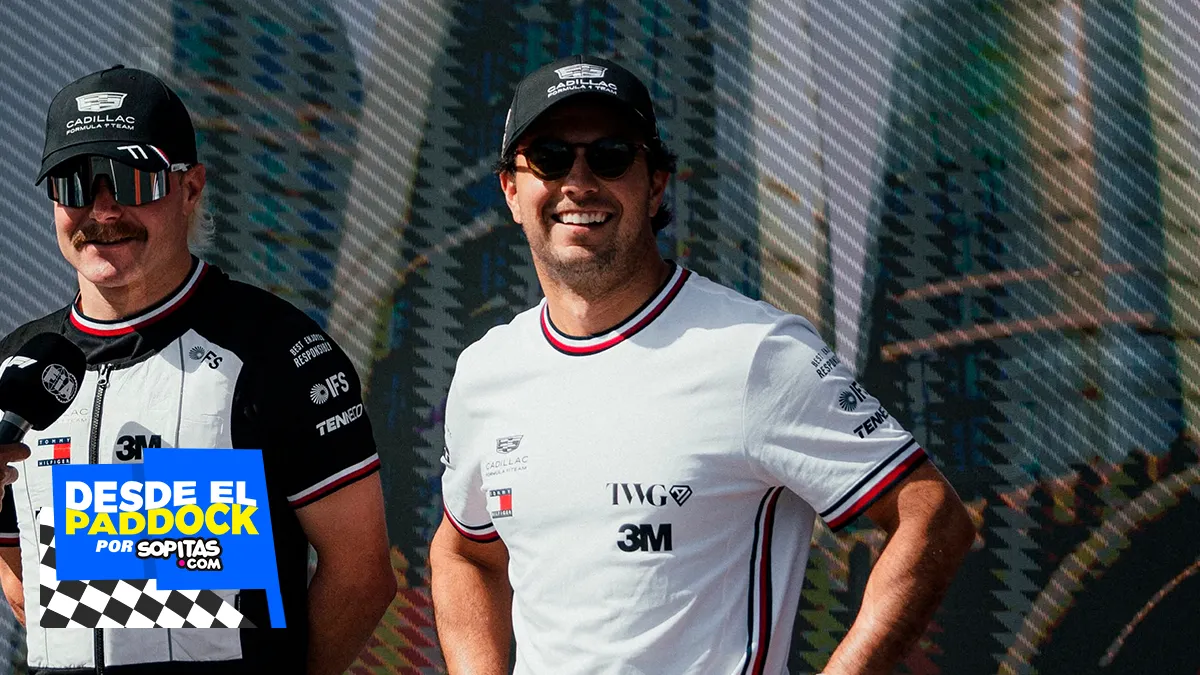 Checo Pérez con Valtteri Bottas