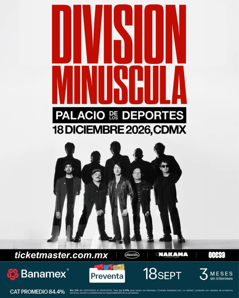 Anuncio oficial del concierto de División Minúscula para el 18 de diciembre en el Palacio de los Deportes