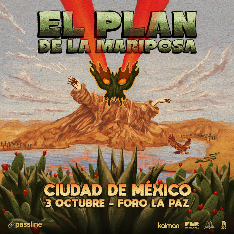 Flyer del show de El Plan de la Mariposa en México