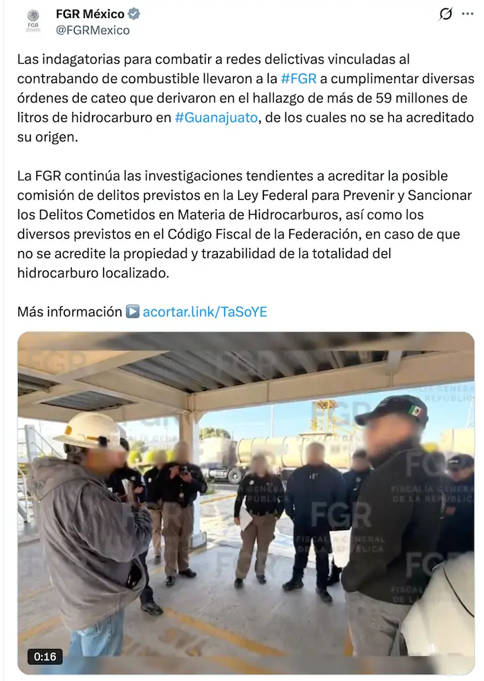 Una pipa y 59 millones de litros de huachicol decomisado en Guanajuato: ¿Qué sigue en el caso?