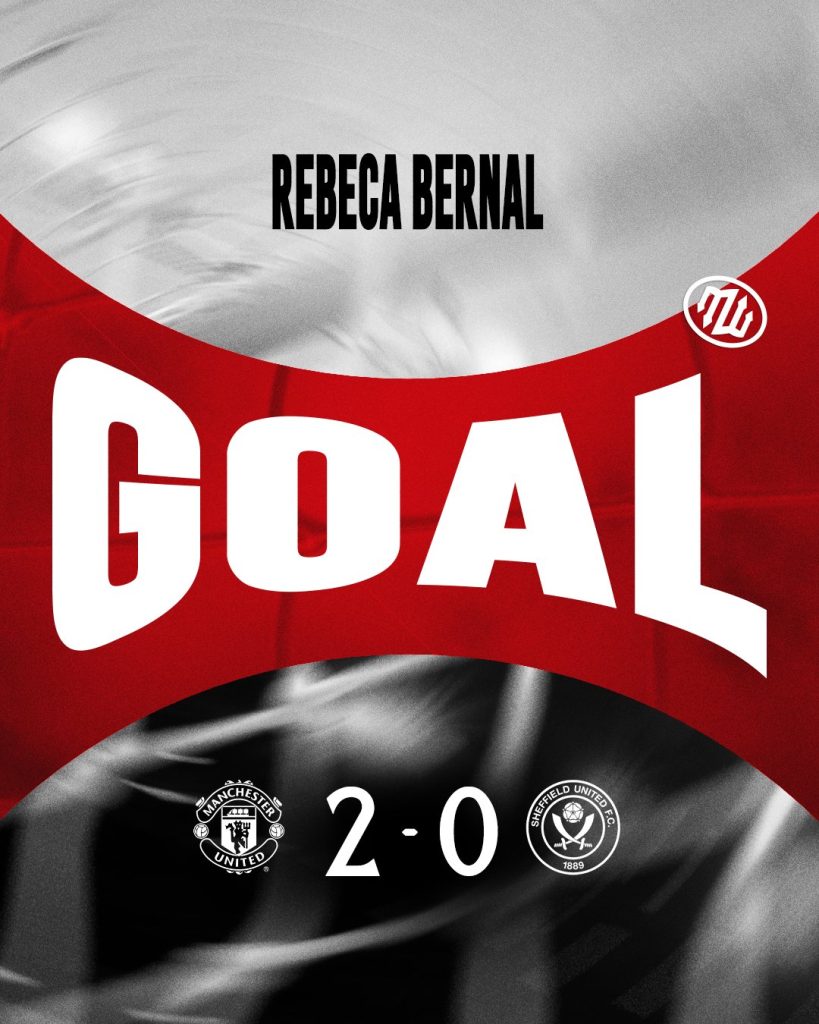 Rebeca bernal anota su primer gol con el Manchester United