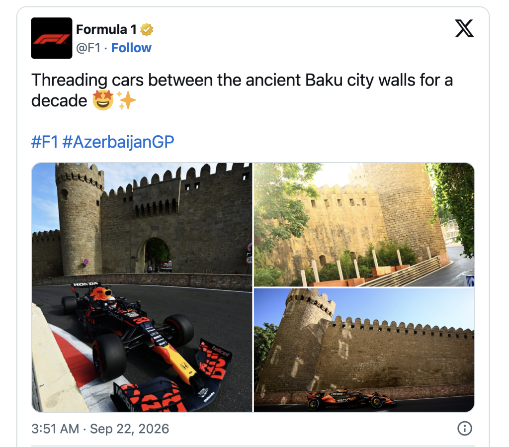 Horarios para ver en vivo a Checo Pérez en el GP de Azerbaiyán