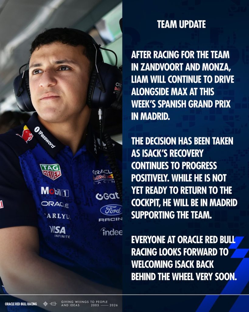 Comunicado de Red Bull sobre Hadjar
