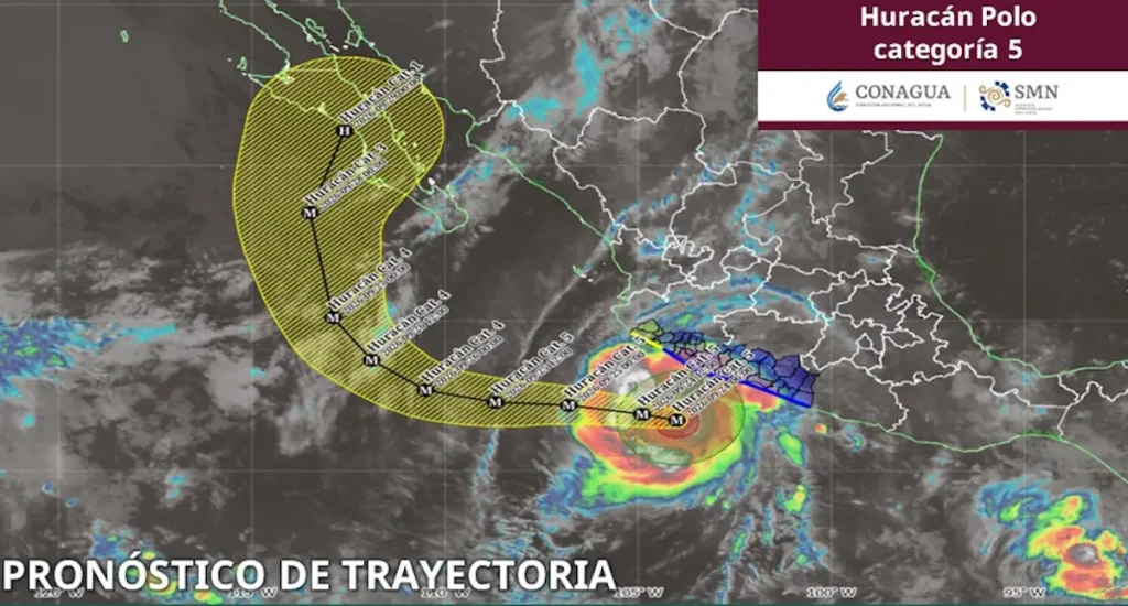 Ruta y estados afectados por el huracán Polo