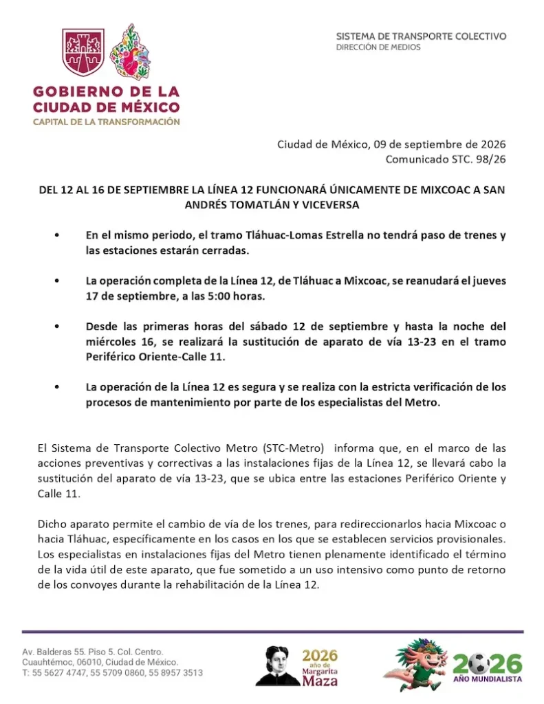 Línea 12 del Metro CDMX dará servicio de Mixcoac a San Andrés Tomatlán: A partir de cuándo y por qué