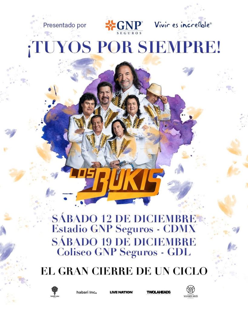 Imagen promocional de los shows de Los Bukis en CDMX y Guadalajara