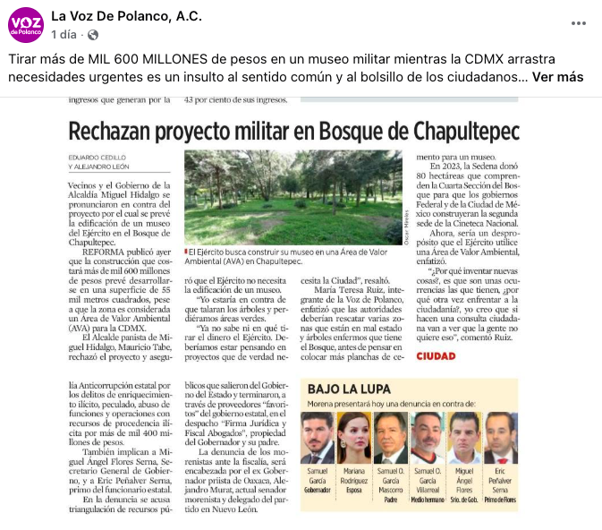 Lo que sabemos del megamuseo del Ejército que amenaza el área protegida de Chapultepec