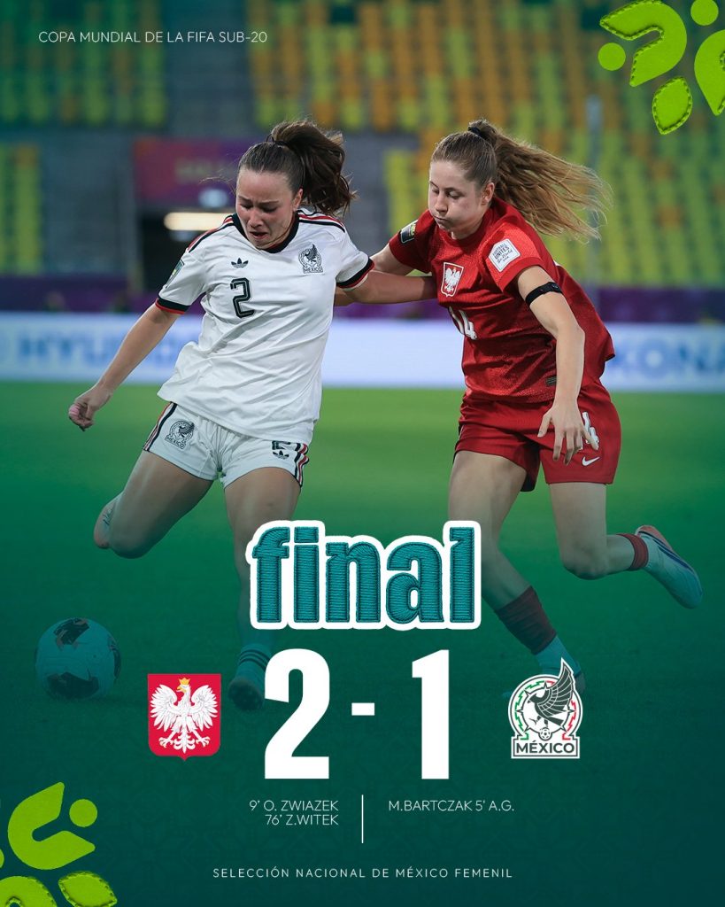 México pierde con Polonia en el Mundial Femenil Sub-20