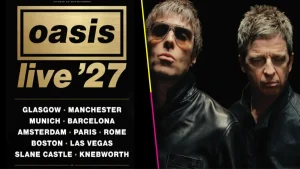 Imagen promocional del tour 27 de Oasis